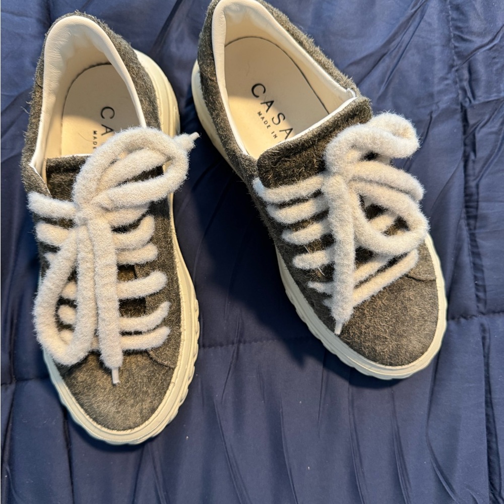 Casadei Moss Green and White Women's Sneakers